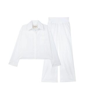 Sosom Le Classic Set in Cotton Mother of Pearl Buttons Sz 0